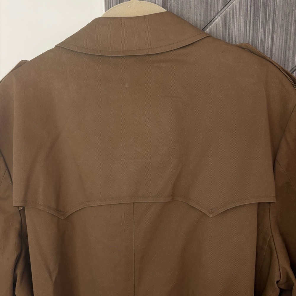Dior Christian Dior Tan Khaki Vintage Cotton Wool Blend Trench Coat 40R Unisex - Picture 10 of 16